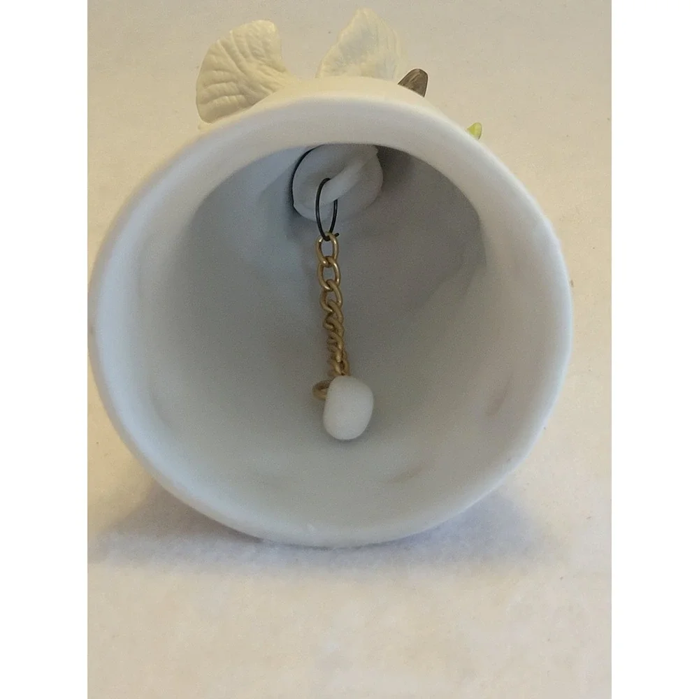 Vintage Seymour Mann Bisque Porcelain Dove Bell Ornament Floral Bird 1996 Decor‎